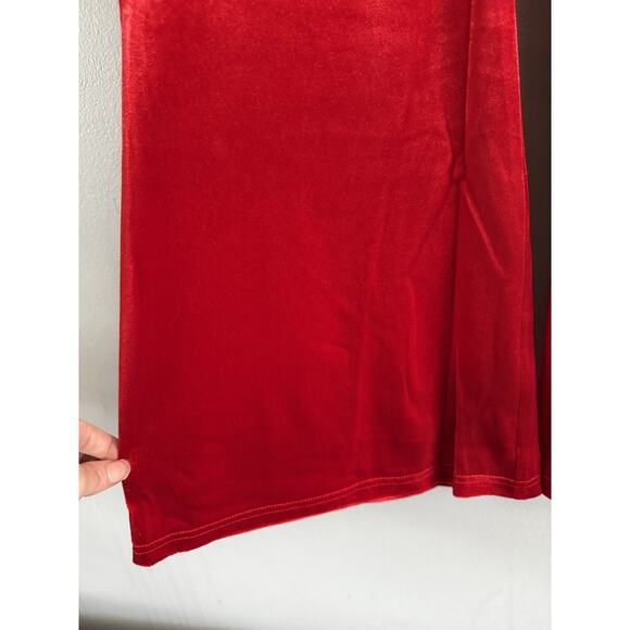 NWT ModCloth Loving The Luxe Life Red Velour Wide Leg Pants Size Small - Picture 6 of 9